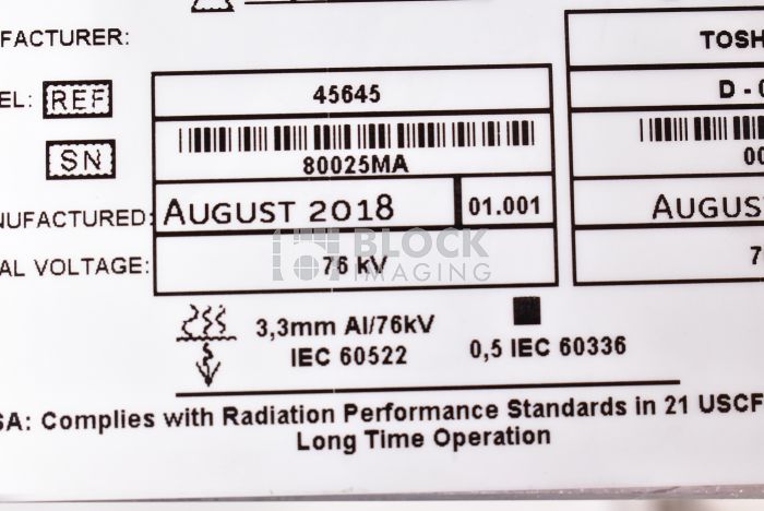 LU45645 - GE - DEXA - Tubehead Assembly | Block Imaging